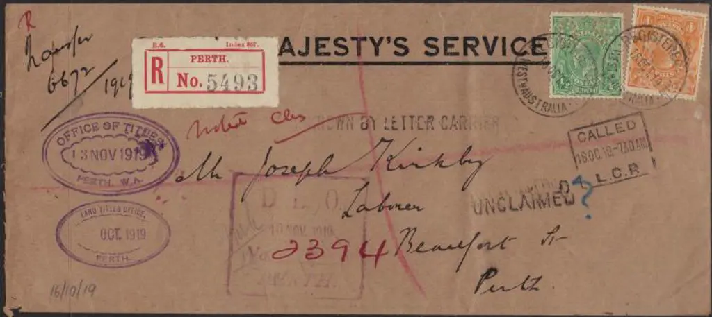 1919 (16th Oct) long registered OHMS reg cover. ... Image 1++
