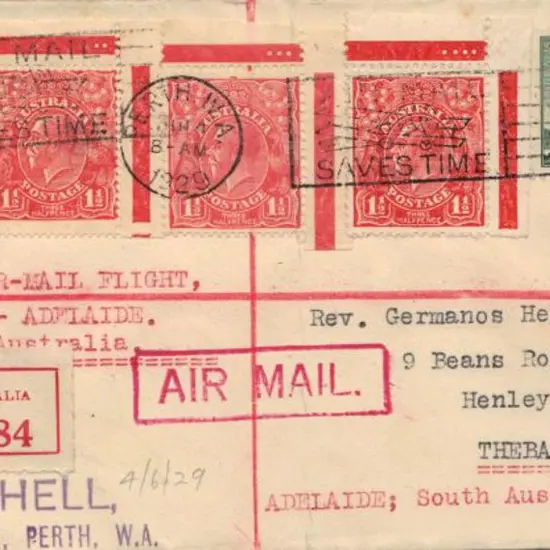 1929 (4th June) Registered cover on same flight as ...