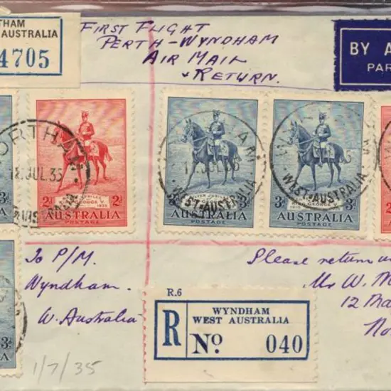 1935 (11th July) doubly registered First Flight ...