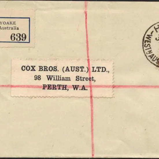 1936 (31st Jan) cover Holyoake to Perth with black ...
