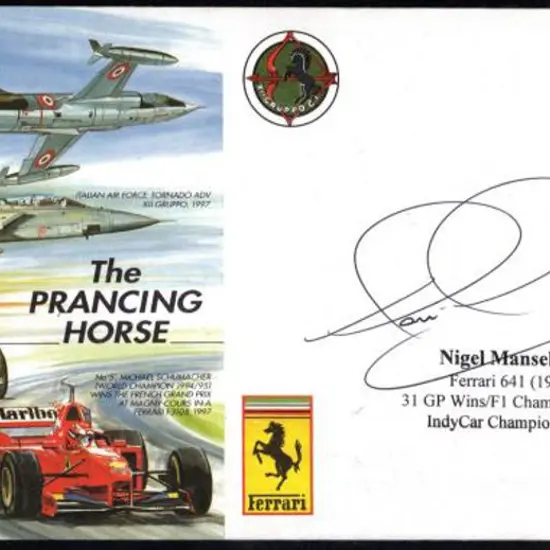 Nigel Mansell signed 1998 Ferrari commemorative ...