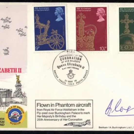 Sir Douglas Bader signed 1978 QEII Coronation ...