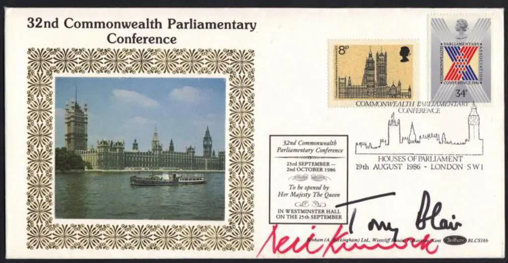 Tony Blair & Neil Kinnock boldly signed 1986 ... Image 1++