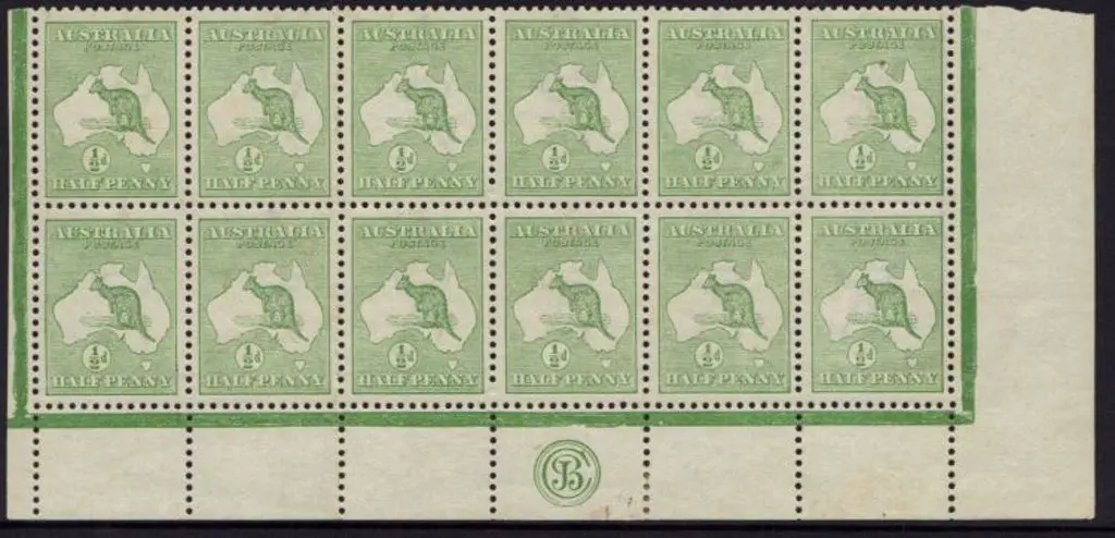 ½d green JBC Monogram corner block of 12 hinged ... Image 1++