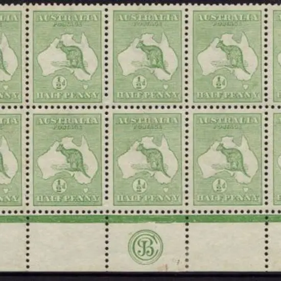 ½d green JBC Monogram corner block of 12 hinged ...