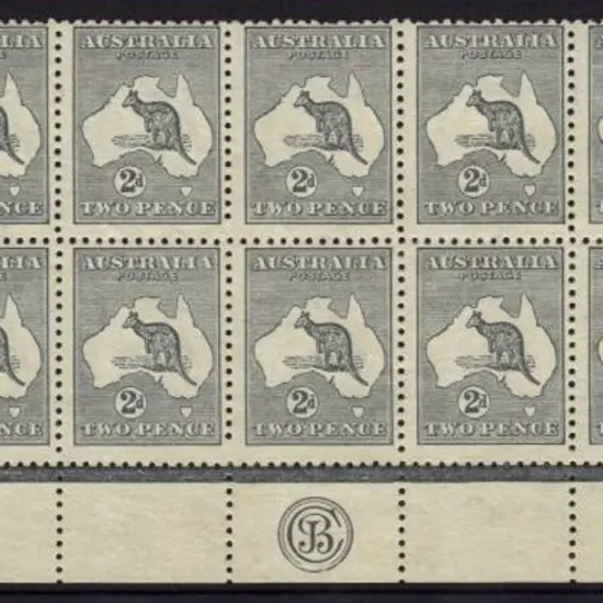2d grey JBC Monogram corner block of 12. MUH but ...