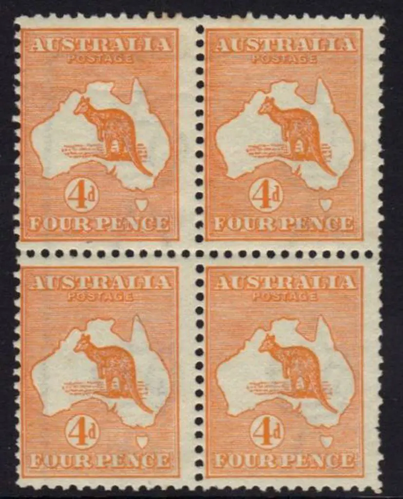 4d orange MUH/MLH block of 4 centred to left. ... Image 1++