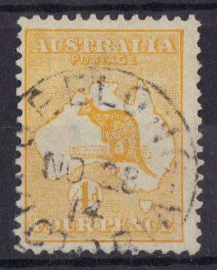 4d orange/yellow F/U with neat GEELONG cds. SG 6a ... Image 1++