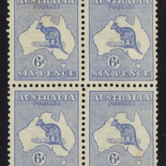 6d ultramarine MUH/MLH block of 4 well centred. ...