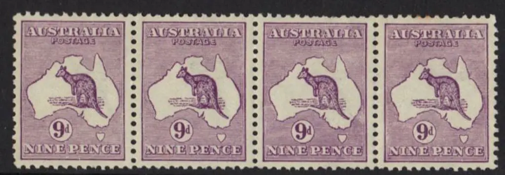 9d violet MLH horizontal strip of 4 well-centred. ... Image 1++
