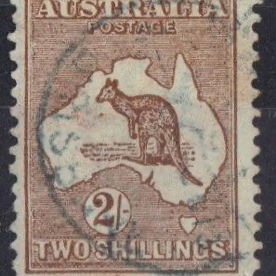2/- brown with neat light cds in blue. SG 12 ...