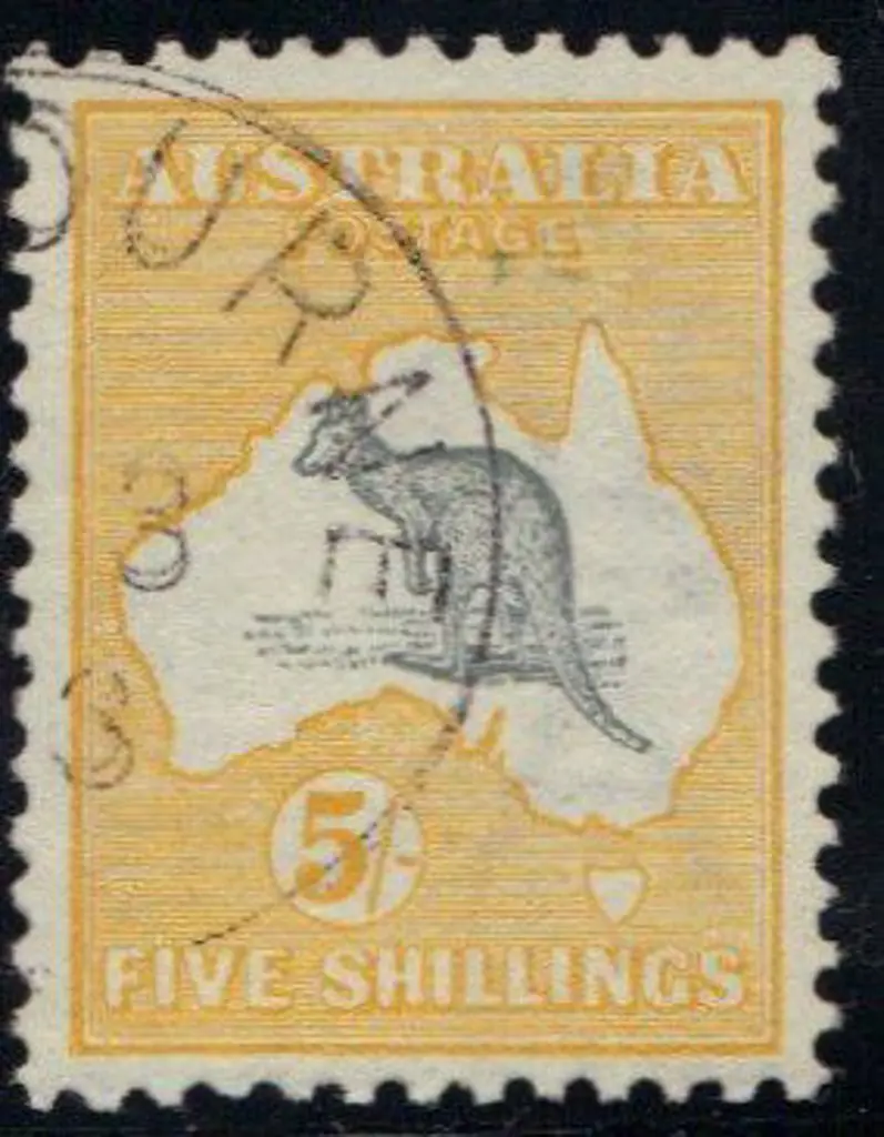 5/- grey & yellow CTO with good perfs & centering. ... Image 1++