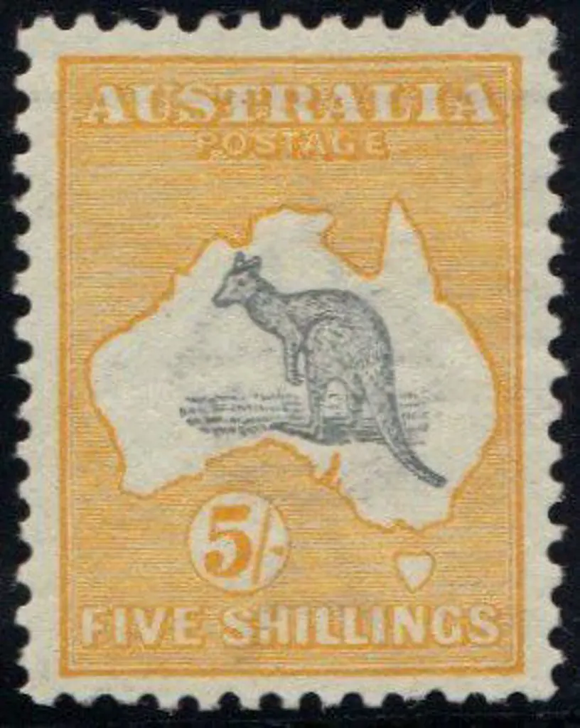 5/- grey & yellow MLH & well centred. SG 13, ACSC ... Image 1++