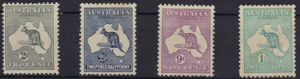 1915 2nd wmk 2d, 2½d, 9d & 1/- MLH, the 2½ with ... Image 1++