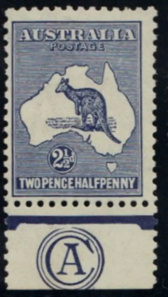 2½d indigo CA Monogram upper plate single. MLH. A ... Image 1++