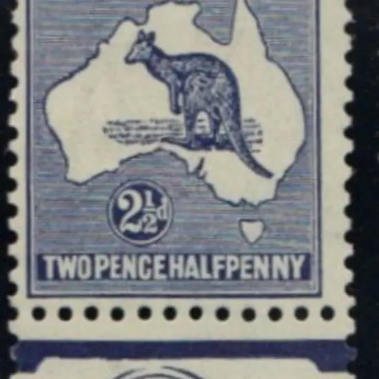 2½d indigo CA Monogram upper plate single. MLH. A ...