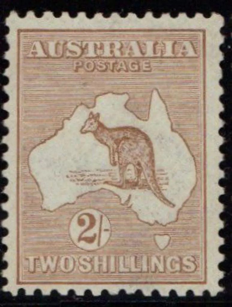 2/- brown on thin paper (0.065-0.070mm) MVLH with ... Image 1++