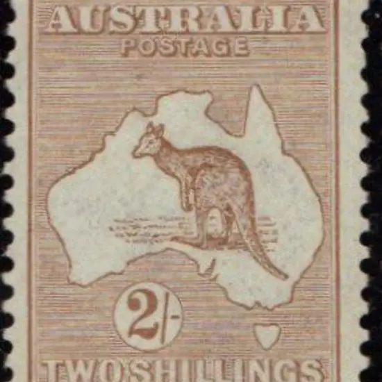 2/- brown on thin paper (0.065-0.070mm) MVLH with ...