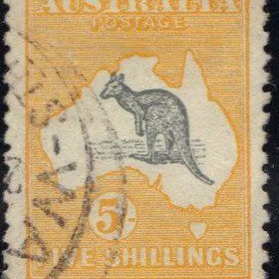 5/- grey & yellow F/U with rich colours. Centred ...