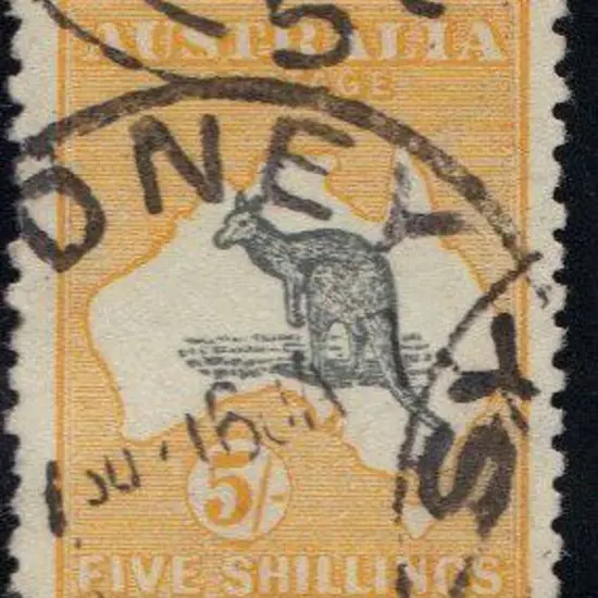 5/- grey & yellow good used with Sydney cds's ...