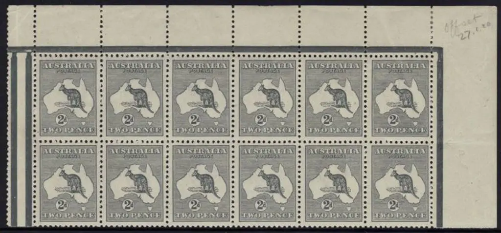 2d grey upper right block of 12 MUH with gutter & ... Image 1++