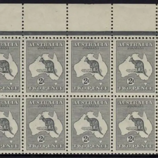 2d grey upper right block of 12 MUH with gutter & ...