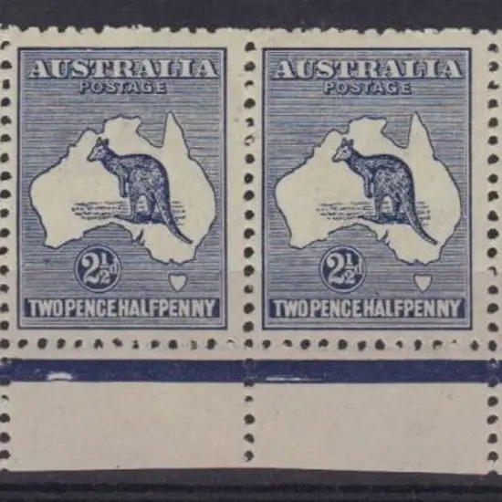 2½d deep blue CA Monogram plate 1 corner strip of ...