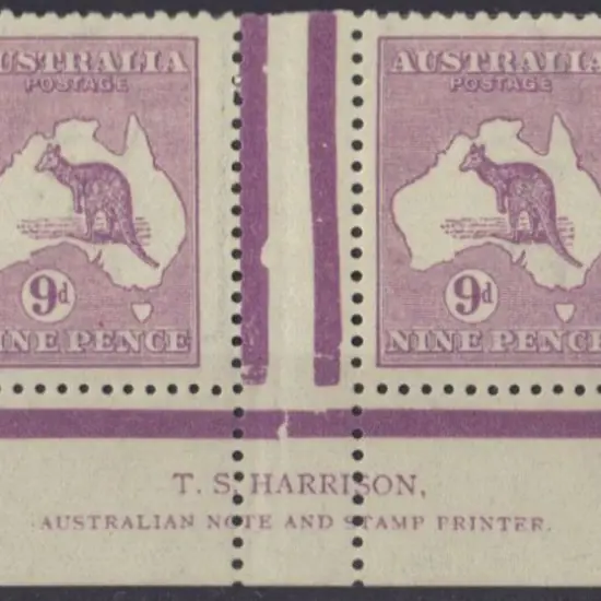 9d violet TS Harrison imprint pair. Fresh MUH. ...
