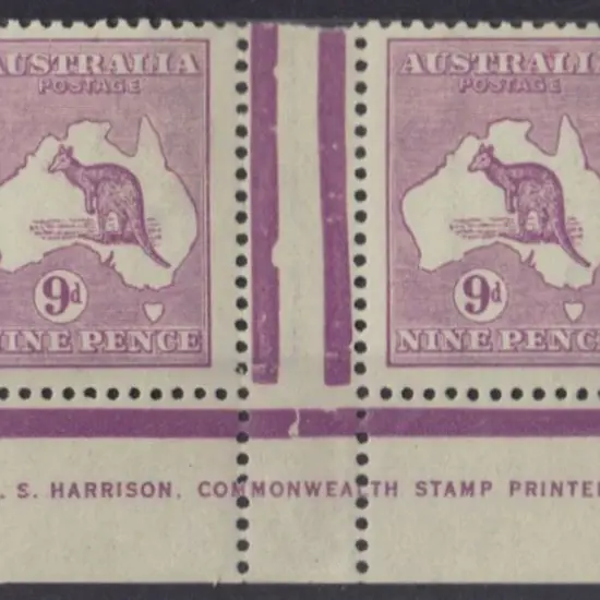 9d violet Die IIB Harrison one line imprint pair ...