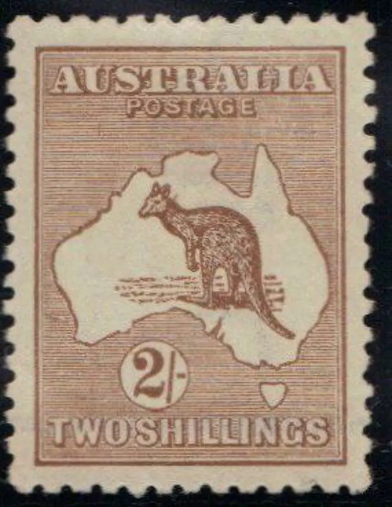 2/- brown. MVLH but corner bend. Well centred with ... Image 1++
