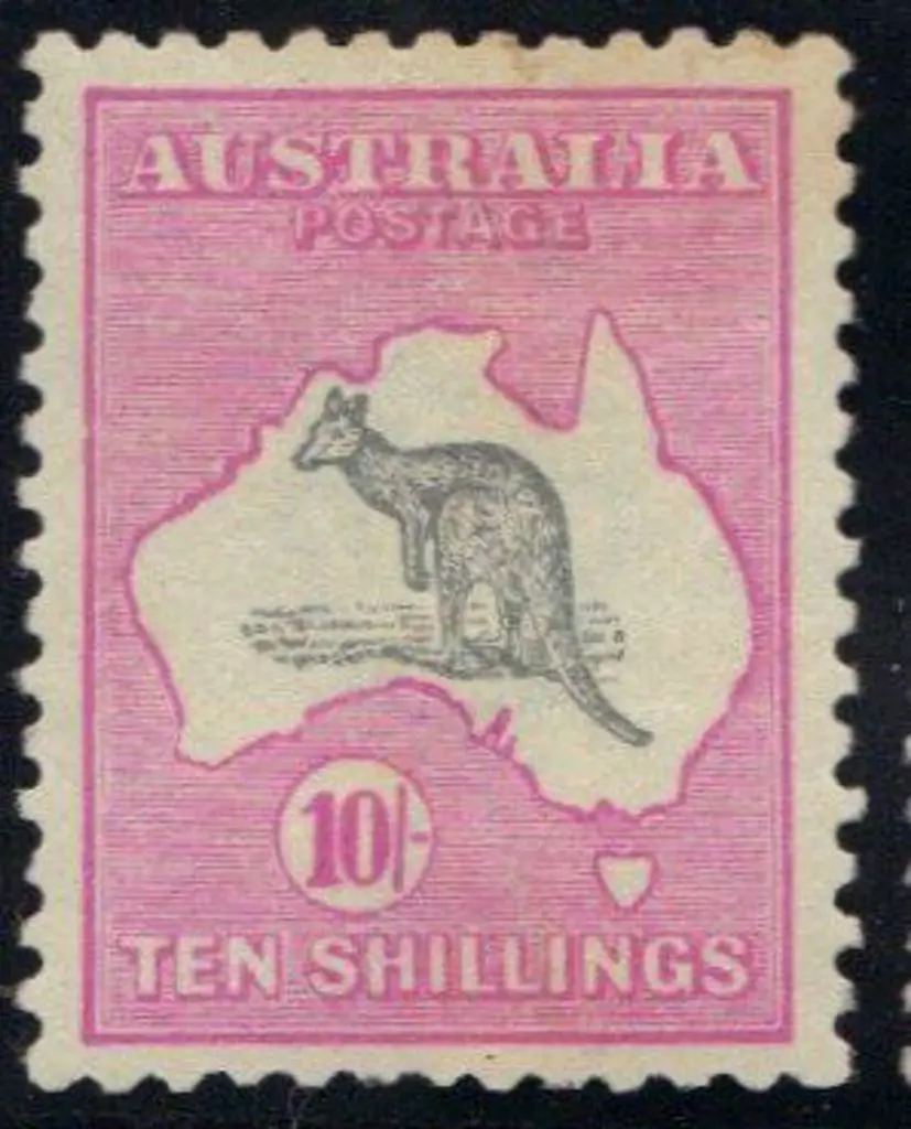 10/- grey & bright aniline pink. MLH. A hint of ... Image 1++