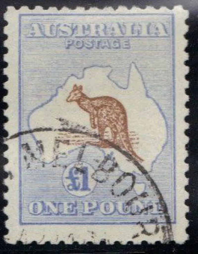 £1 chestnut & bright blue. F/U by Melbourne cds. ... Image 1++