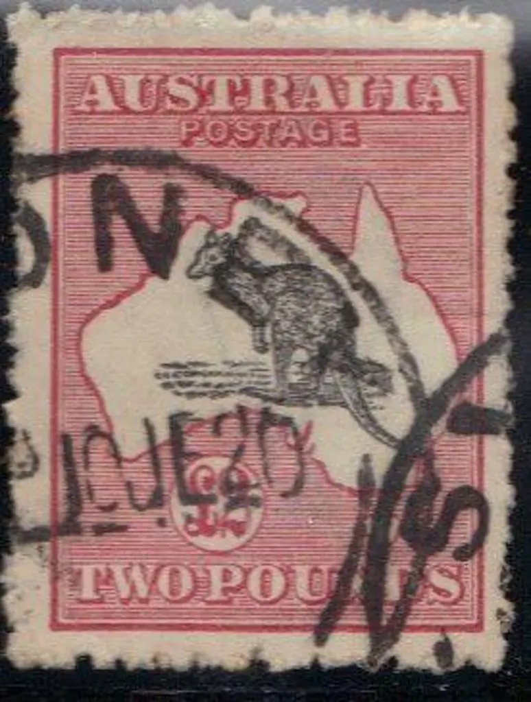 £2 black & rose F/U with bold part Sydney 1920 ... Image 1++