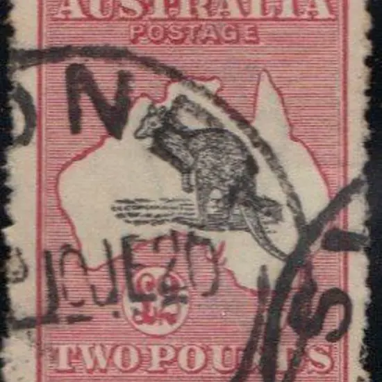 £2 black & rose F/U with bold part Sydney 1920 ...