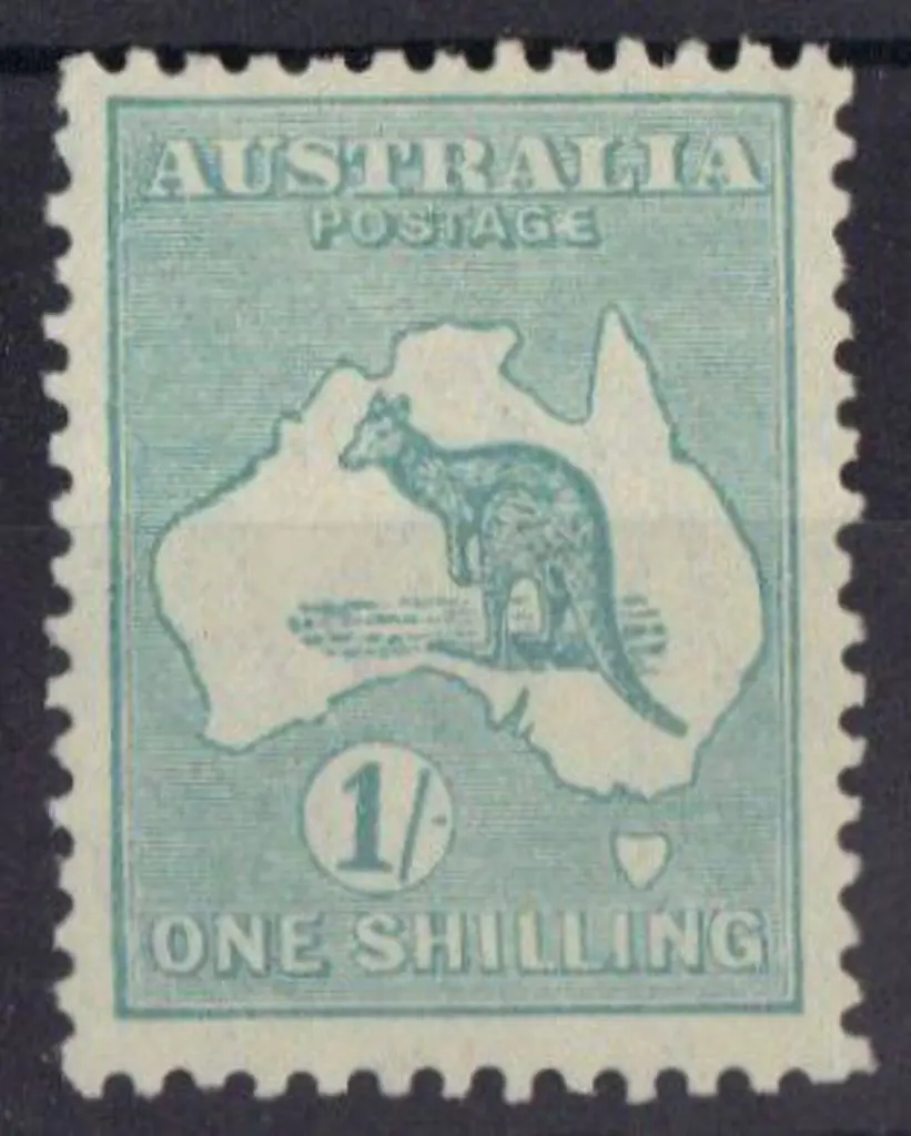 1/- blue-green shade. MLH, centred a little high ... Image 1++