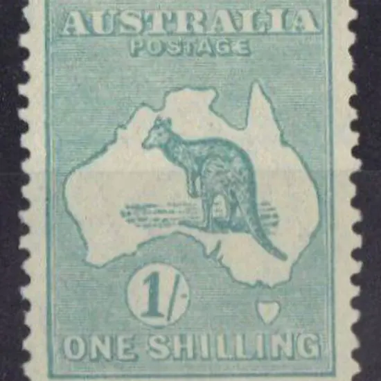1/- blue-green shade. MLH, centred a little high ...