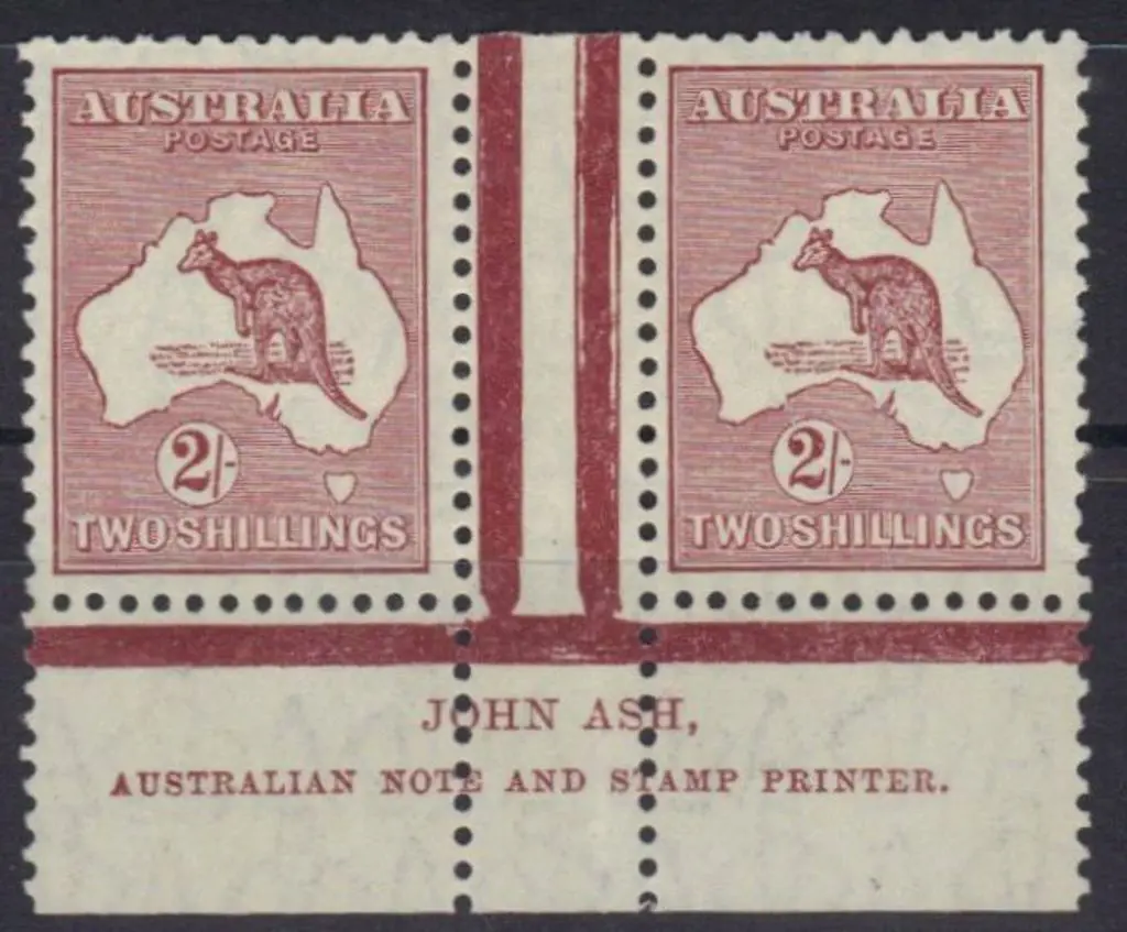 2/- maroon John Ash imprint pair MVLH & well ... Image 1++