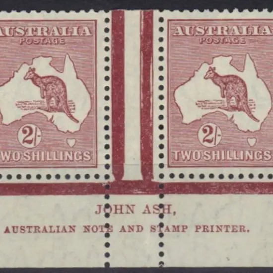 2/- maroon John Ash imprint pair MVLH & well ...