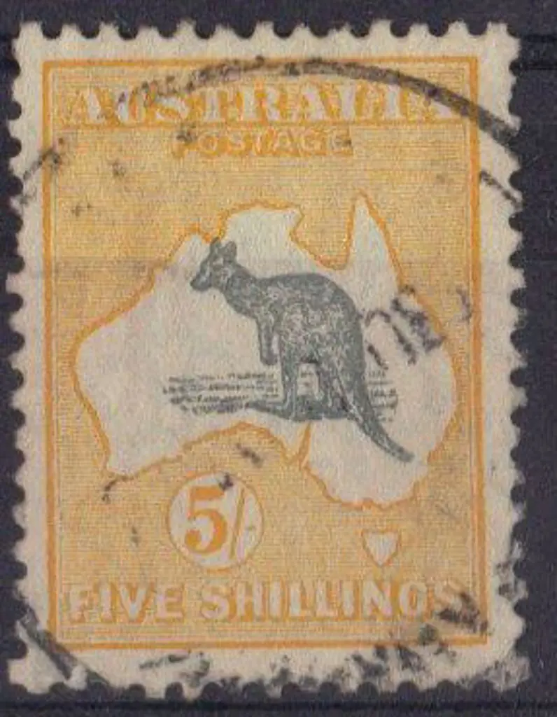 5/- grey & yellow. Lightly used with indistinct ... Image 1++