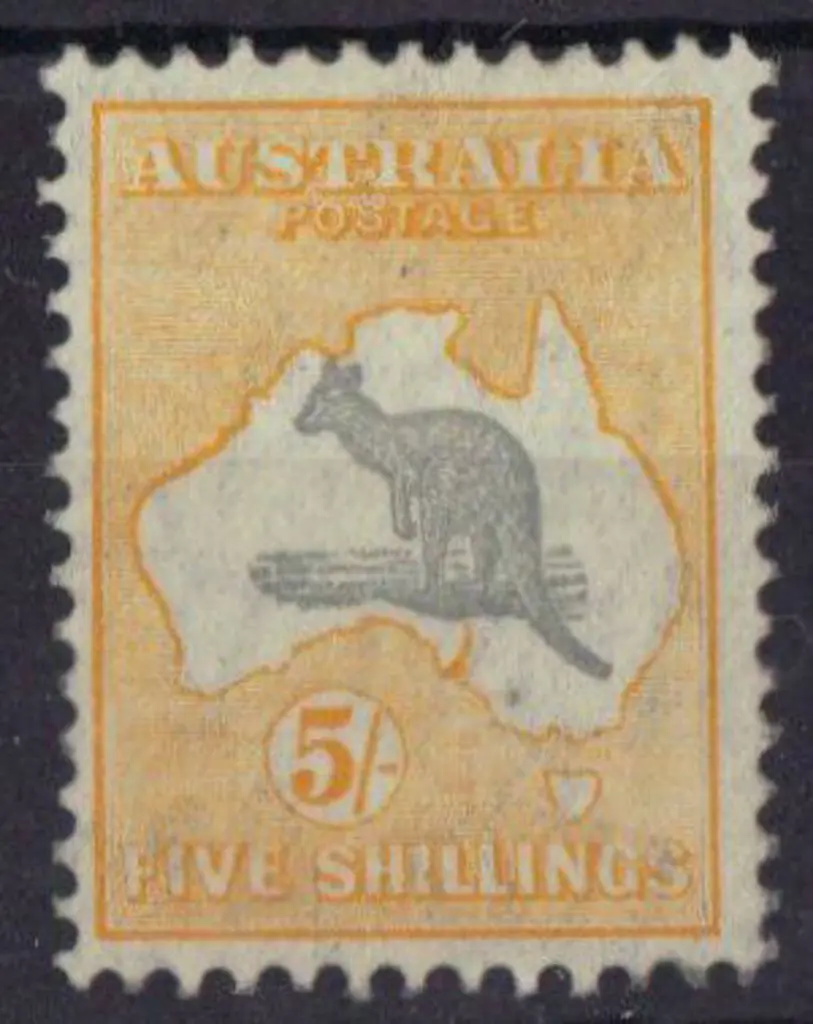 5/- grey & yellow. Lovely colour & good perfs but ... Image 1++