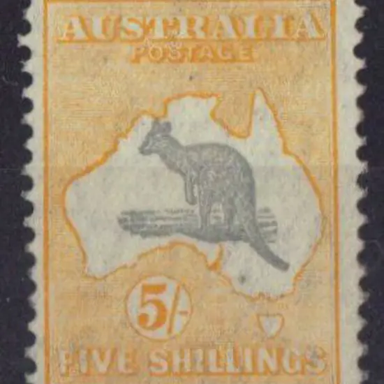5/- grey & yellow. Lovely colour & good perfs but ...