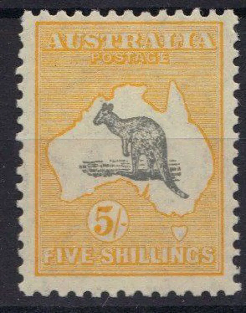 5/- grey & yellow MLH. Centred slightly up. With ... Image 1++