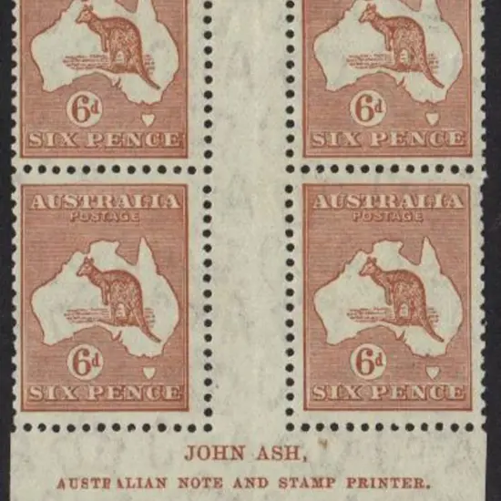 1931-47 CofA watermark 6d chestnut John Ash ...
