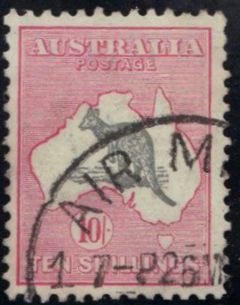10/- grey & pink Die II. F/U with neat part Air ... Image 1++