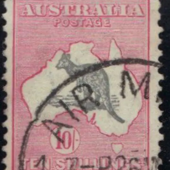 10/- grey & pink Die II. F/U with neat part Air ...