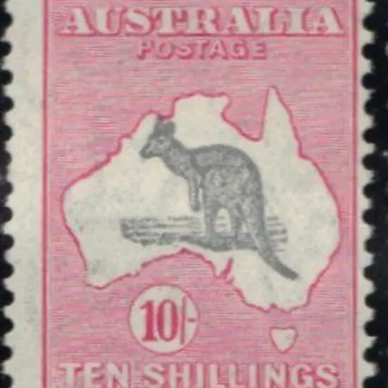 10/- grey & pink Die II. MUH, centred right but ...