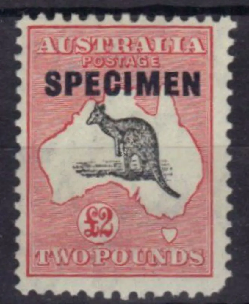 £2 black & rose ovpt SPECIMEN Type D. Mint, large ... Image 1++
