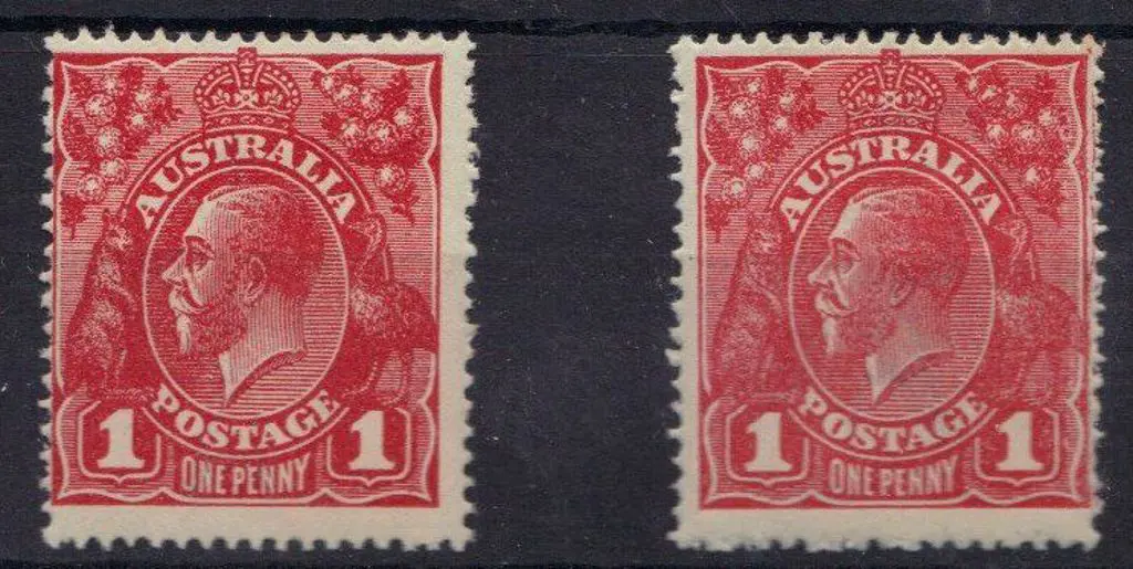 1d carmine red MLH, plus 1d rose red with thick ... Image 1++