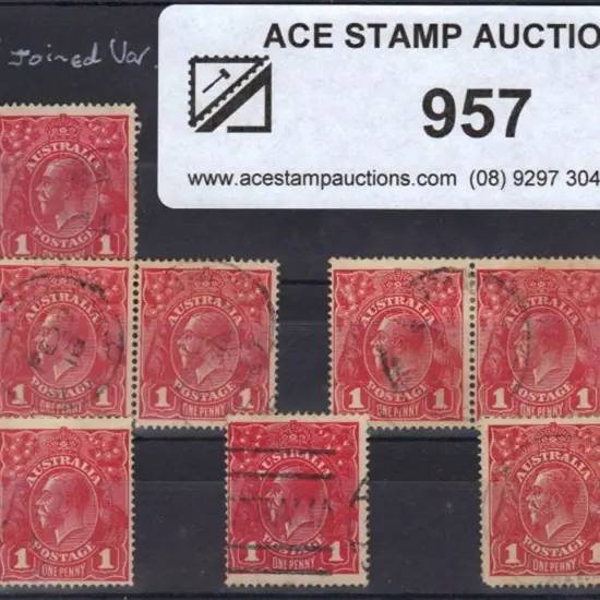 1d red variety "RA" joined plus two horizontal ...