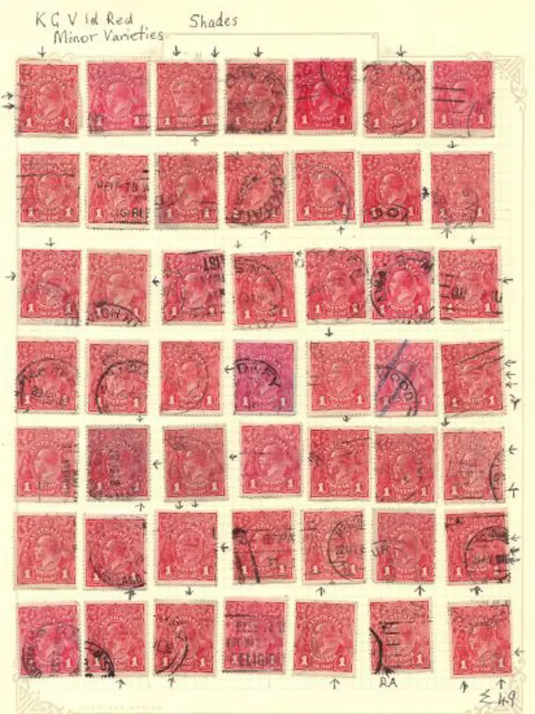 1d red used range of shades & minor varieties on ... Image 1++